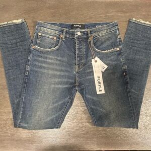 Purple Men's Slim Straight Blue Jeans